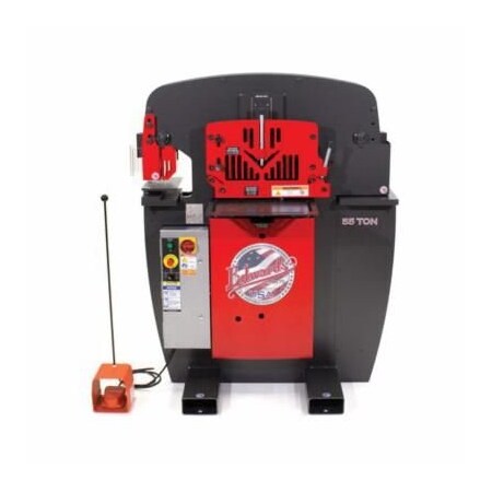 Edwards Ironworker, 55 Ton, 712 In Throat Depth, 3 X 3 X 38 In, 4 X 4 X 14 In Angle Shearing, Flat Bar IW55-1P230